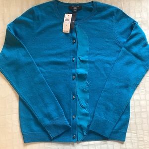 Ann Taylor Cashmere Cardigan Sweater Teal Small NWT